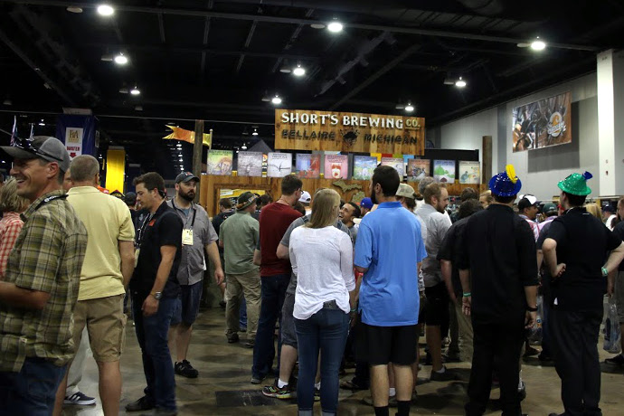 The line for Short’s Brewing from Bellaire, MI, is wor
